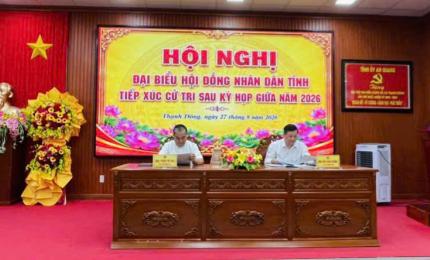 Sáng 27/8, tại Hội trường UBND xã Thạnh Đông, Ban Thường trực Ủy ban MTTQ Việt Nam xã Thạnh Đông phối hợp tổ chức hội nghị để Tổ đại biểu HĐND tỉnh đơn vị số 22 tiếp xúc cử tri sau Kỳ họp thường lệ giữa năm 2026, HĐND tỉnh khóa XI, nhiệm kỳ 2026 - 2031.